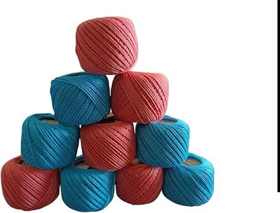 Elexiq Dark Peach + Sky Blue Thread(30 m Pack of10)