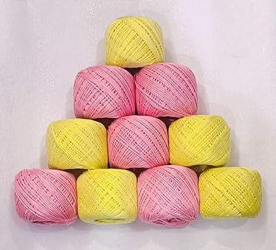 Elexiq Light Yellow & PINK Thread(30 m Pack of10)