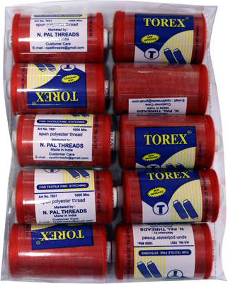 TOREX RED Thread(1000 m Pack of10)