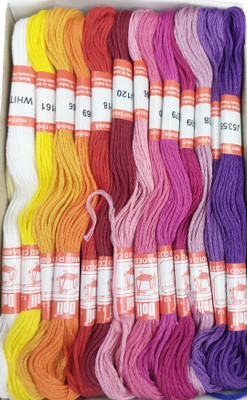 ARTPARASITE Coat Doli Cotton Assorted Skeins Hand Embroidery Floss kit (50 Skiens, 2 Each) Thread(8 m Pack of50)