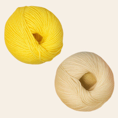 manrish Set of 2 Soft Baby Wool Yarn Balls – Yellow & Beige for Knitting & Crochet Thread(50 m Pack of2)