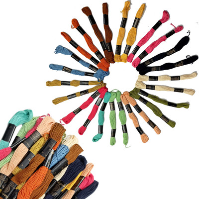 Aakriti Mixed Colors Embroidery Skeins Cross Floss Stitch Thread, Rainbow Color Thread(7 m Pack of25)