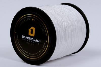 DAMODARAM 2mm Nylon Macrame Thread Cord For Art Craft & DIY Projects (White) Thread(100 m Pack of1)