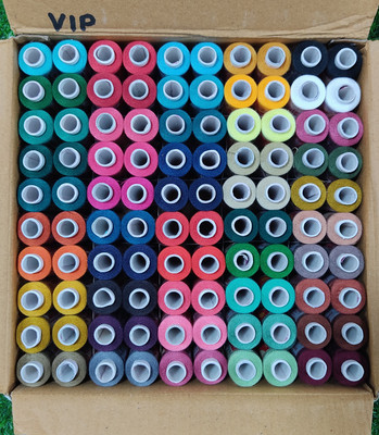 TOREX TOREX 2 ply polyester sewing and stitching Multicolor Thread VIP color Thread(300 m Pack of100)