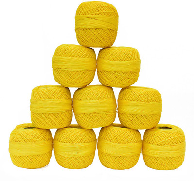 Embroiderymaterial Yellow Crochet Cotton Thread(130 m Pack of10)