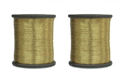 Embroiderymaterial 0.1 MM Light Gold Zari Metallic Thread for Embroidery, Craft & Jewellery Making Thread(1000 m Pack of2)