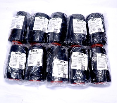 TOREX 3 Ply Spool Jeans Thread for Sewing Machine BLACK Thread(1999 m Pack of10)