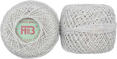 Hunny - Bunch Metallic Crochet Mercerised Cotton Shining Thread/Yarn Ball(Shade - 1000) Thread(500 m Pack of10)