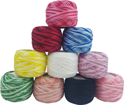 ARTPARASITE Embroidery Thread Balls Size 8 Pearl Cotton Yarn for Crochet & Art Thread(80 m Pack of10)
