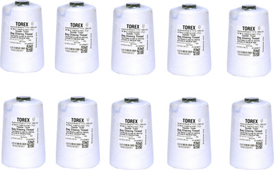 TOREX 3 Ply Polyester Thread 225 Gram Unbreakable Bag Closing Thread Thread(1000 m Pack of10)