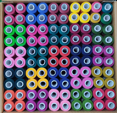 TOREX TOREX 2 ply polyester sewing and stitching box L-2 Ladies Multicolor Thread(300 m Pack of100)