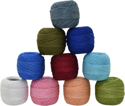 Hunny - Bunch Crochet Cotton Thread Balls for Knitting, Embroidery & Crafts Multicolor Thread(50 m Pack of10)