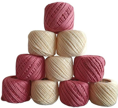 Lipsa Enterprise Dark Pink + Cream Thread(30 m Pack of10)
