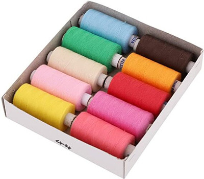 SPADE 800m Multicolor Polyster Thread(800 m Pack of10)
