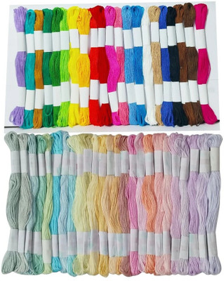 ZOOHI 25 Pcs Basic 25 Pastel LL Each Color 1 Pcs Cotton Embroidery Sewing Kit Combo Thread(7.5 m Pack of50)