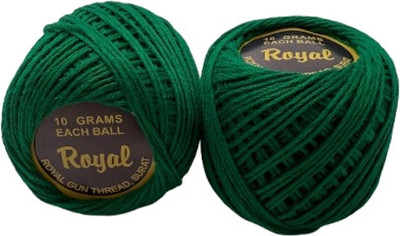 ROYAL GUN THREAD Green Color Thread(35 m Pack of10)