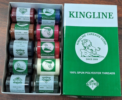 KINGLINE Multicolor Thread(2000 m Pack of10)