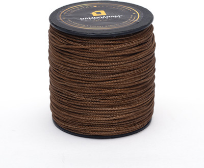 DAMODARAM 1mm Nylon Macrame Cord Dori For Art Craft & DIY Projects (Chocolate) Thread(100 m Pack of1)