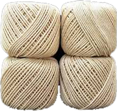 TRUSTMART Cream color Sewing Purpose Piping Thread(35 m Pack of4)