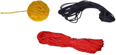 LightZone Slik Dhaga, Red,Yellow & Black Thread, Nazar Dhaga Three in One Combo 30 Mtr Thread(30 m Pack of2)
