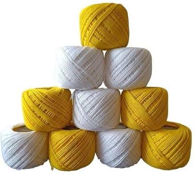 Lipsa Enterprise Lemon Yellow+White Thread(30 m Pack of10)