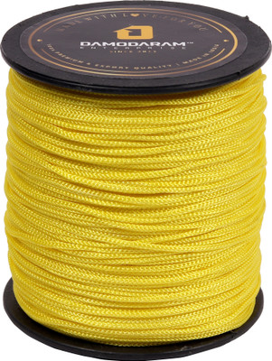 DAMODARAM 1mm Nylon Macrame Thread Cord For Art Craft & DIY Projects (100m, Yellow Lemon) Thread(100 m Pack of1)