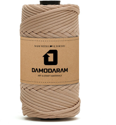 DAMODARAM 3mm PP Macrame Thread Cord Dori For Art Craft & DIY Projects (50 MTR, Biscuit) Thread(50 m Pack of1)