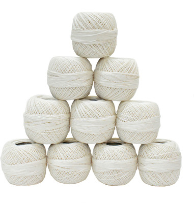 Embroiderymaterial Off White Crochet Cotton Thread(130 m Pack of10)