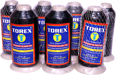 TOREX 0.16mm nylon monofilament polyamide transparent black Thread(7000 m Pack of12)