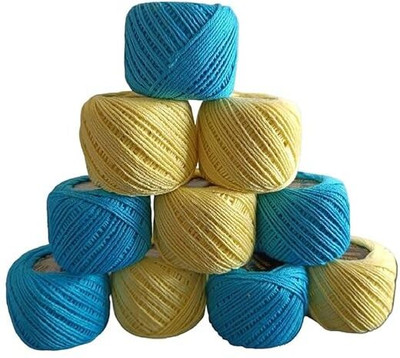 Lipsa Enterprise Light Yellow + Sky Blue Thread(30 m Pack of10)