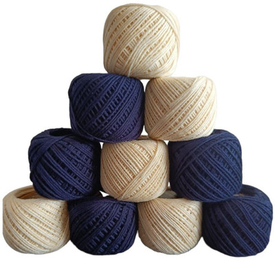 FOLIAM NAVY BLUE, CREAM Thread(10 m Pack of10)