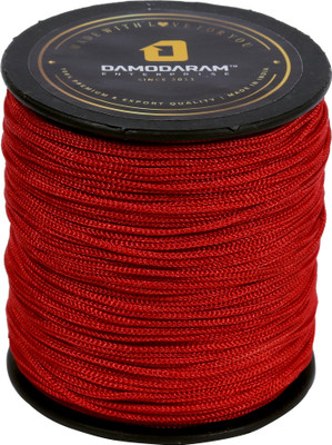 DAMODARAM 1mm Nylon Macrame Thread Cord For Art Craft & DIY Projects (100 MTR, Red) Thread(100 m Pack of1)