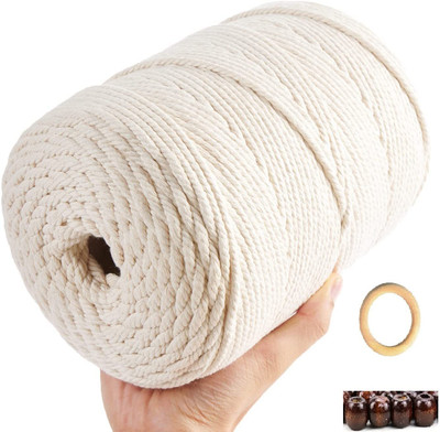 NEWZON Off-White, Macrame Thread for Wall Hanging Tapestry Crochet Thread(200 m Pack of1)