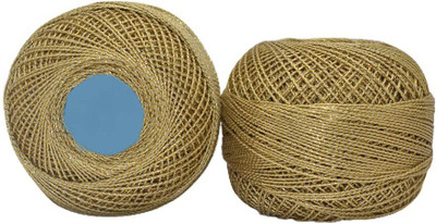 Hunny - Bunch Metallic Crochet Mercerised Cotton Shining Thread/Yarn Ball(Shade - 4009) Thread(500 m Pack of10)