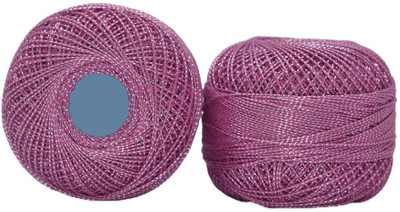 Jully Metallic Crochet Mercerised Cotton Shining Thread/Yarn Ball(Shade - 1201) Thread(500 m Pack of10)
