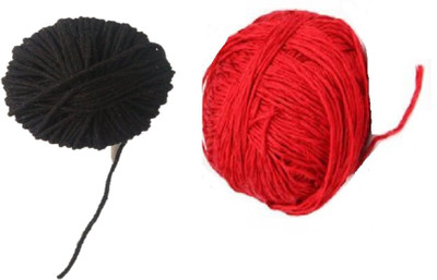 LightZone Cotton Dhaga, Black & Red Cotton Thread, Nazar Dhaga - Combo 30 Mtr Thread(30 m Pack of2)
