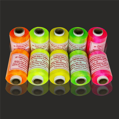 ZOOHI Neon Color Polyester Silk Resham Barik Dhaga, For Machine Embroidery DIY Crafts Thread(900 m Pack of10)