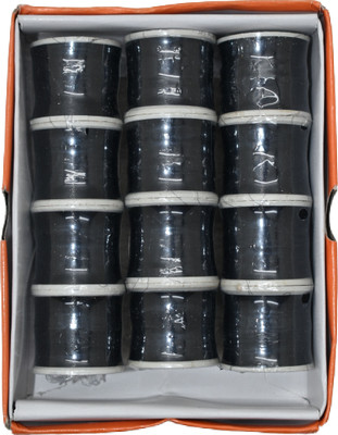 Hunny - Bunch Nylon Thread For Beading, Embroidery & More(1 Box - 12 Pcs)(Shade - Black) Thread(10000 m Pack of12)