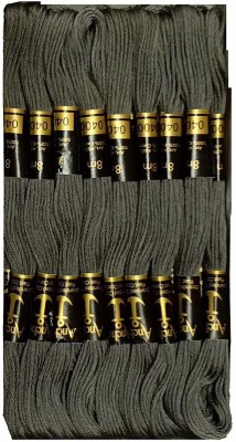 ANCHOR Cross Stich/Long Stich Embroidery Cotton Threads,Pack of 10, 8 Mt Each Skeins, Grey (400) Thread(8 m Pack of15)