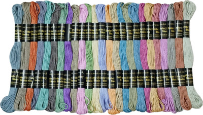ZOOHI 100 Pcs Dusty Color Each 4 Pcs Cotton Embroidery Skeins Floss Sewing Kit Combo Thread(7.5 m Pack of100)