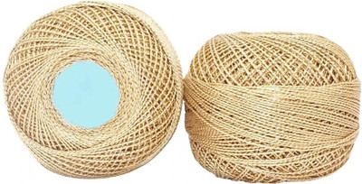 Jully Metallic Crochet Mercerised Cotton Shining Thread/Yarn Ball(Shade - 3000) Thread(500 m Pack of10)