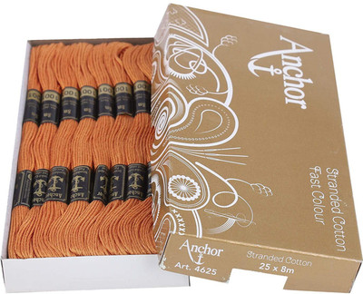 Quickcollection Anchor Thread Skeins/ Long Stitched Embroidery Stranded Cotton Dn no.1001 Thread(8 m Pack of25)