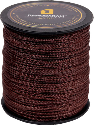 DAMODARAM 1mm Nylon Macrame Thread Cord Dori For Art Craft & DIY Projects (Brown) Thread(100 m Pack of1)