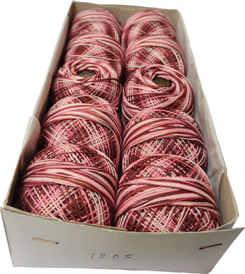 Jully Redrose Thread Cotton Embroidery Balls (Dn No. 1205) Thread(90 m Pack of10)