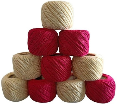 FOLIAM Rani Pink + Cream Thread(30 m Pack of10)
