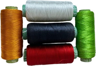 manrish 5 Pcs Silk Thread For Jewellery,Tassel,Embroidery,Crafts/ShinySoft Thread spools Thread(5000 m Pack of5)