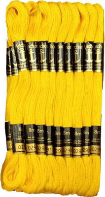 ANCHOR Cotton Skeins - Embroidery Threads Cross Stitch/Longstitch (00291) 10nos x 8m Thread(8 m Pack of15)
