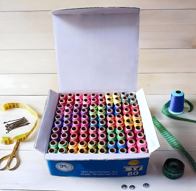 DEALDASH Multicolour Thread(150 m Pack of100)