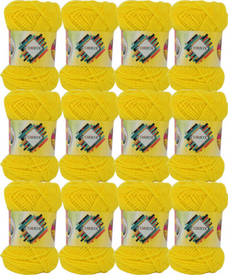 coriox Lemon Yellow Thread(100 m Pack of12)