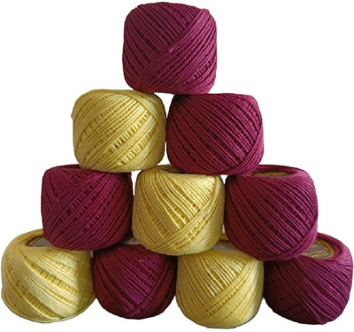 SHOPOBOX LIGHT YELLOW + WINE Thread(30 m Pack of10)
